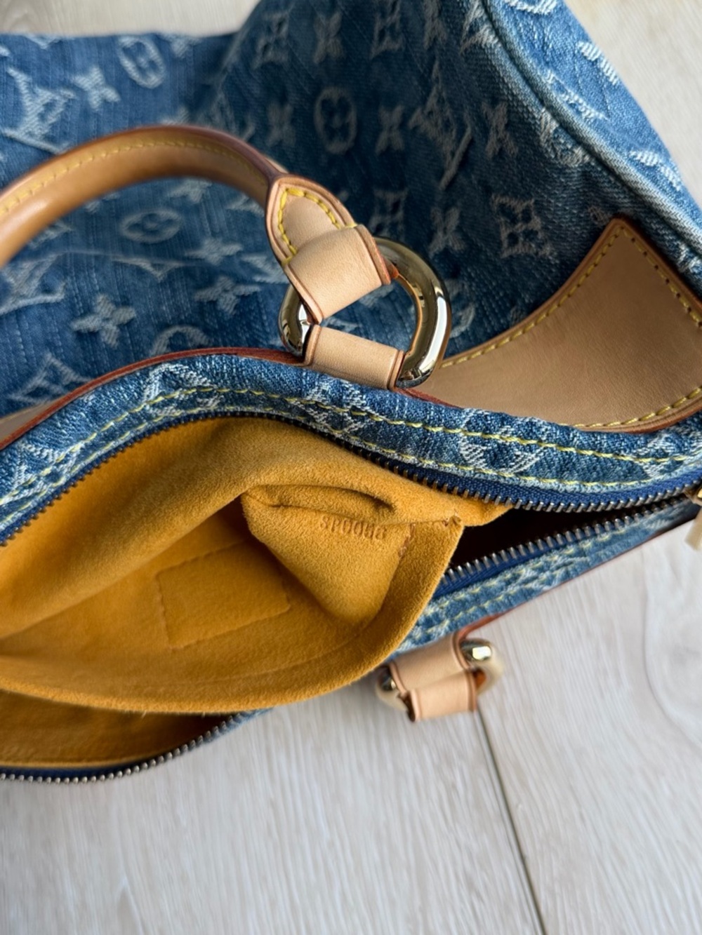 Louis Vuitton Neo Speedy Denim Blue Monogram Rare Vintage LV Bag - Picture 13 of 16